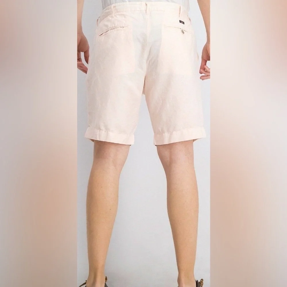 Faherty Malibu Short Mens 33 Summer Pink Linen Cotton Golf Casual